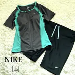 [美品]おまけ付き✨NIKEナイキ　スポーツ水着　半袖　上下セット　Lサイズ