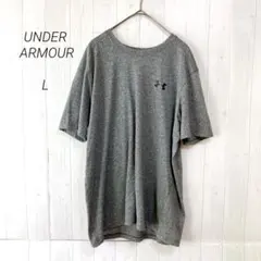 アンダーアーマー　半袖Tシャツ　グレー　杢柄　Lサイズ　プリントロゴ