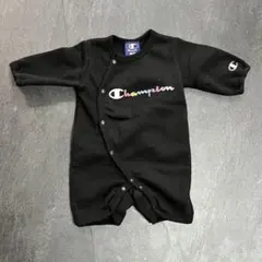 Champion ボタン付きロンパース 50-60 ブラック