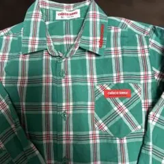 CHiECO SAKU 100cm 長袖シャツ 緑系チェック