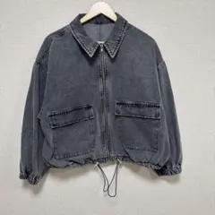 【美品】r・p・s フリーサイズ　グレー デニムジャケット ジッパー付き