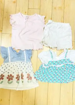 女の子ベビー　夏服半袖4着まとめ売り　ALL80