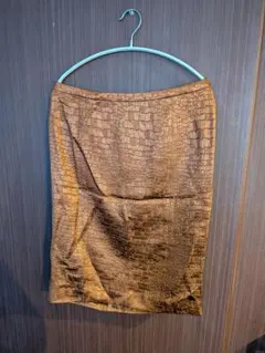 【新品タグ付き】MOGA ジャカードタイトスカート ブラウン 13号