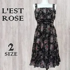 L'EST ROSEノースリーブワンピースキャミソール花柄レースフリル日本製2