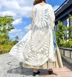 チャイハネ Amina アミナ プラチナムカーデ ロングカーディガン 羽織りのサムネイル