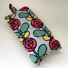 ハンドメイド■ソフトパック■ティッシュカバー■薔薇■バラ■グレー