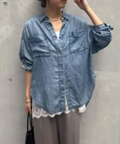 【サラサラデニム】テンセルデニムシャツ bure 短丈