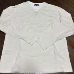 BEAMS HEART ヘンリーネック長袖カットソー M アイボリー