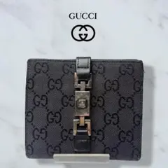 美品 GUCCI 二つ折り財布 ジャッキー GGキャンバス 黒 53のサムネイル