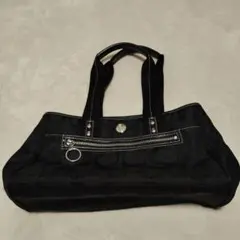 美品 36 コーチ トートバッグ シグネチャー キャンバス 肩掛け