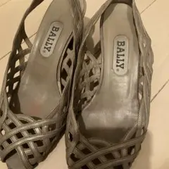 BALLY グレー 編み込み ハイヒール・パンプス