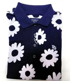 PEARLY GATES 半袖ポロシャツ 花柄 ネイビー サイズ0のサムネイル