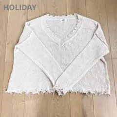 ホリデー HOLIDAY 美品 綺麗 白 アイボリー ニット セーター 長袖のサムネイル