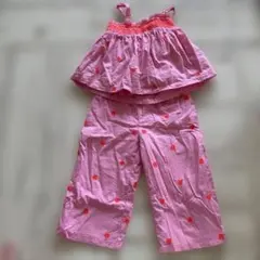 babygapピンクの刺繍付きトップスとパンツセット 100cmのサムネイル