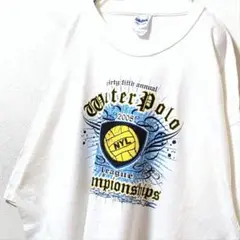 ギルダン ウォーターポロチャンピオンシップ Tシャツ ホワイト白 XL 古着
