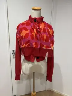 sacai レオパード ニット 赤 カーディガン　未使用品のサムネイル