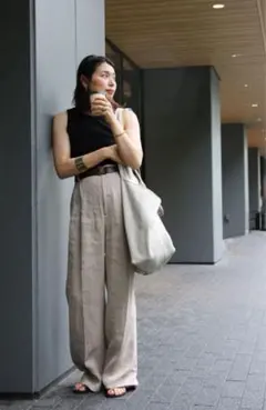 新品未使用❁ドゥーズィエムクラス　リネンツイル フレアパンツ Deuxieme Classe（ドゥーズィエムクラス）の「スリム フレア