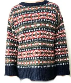 北欧風　ノルディックセーター　emi＋　秋　個性　古着