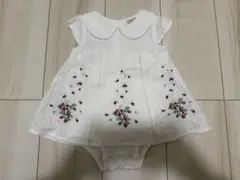 petit main 襟付きロンパース いちご刺繍入り 80cm