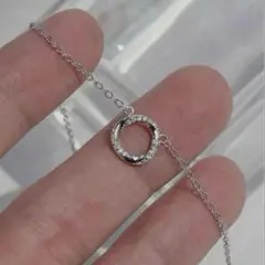 シルバー リング モチーフ ネックレス 上品 通勤