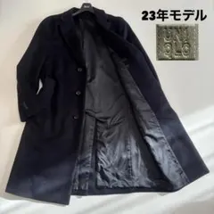 美品【カシミヤ混】ユニクロ チェスターコート 23年モデル シングル S 紺