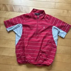 ハーフジップ ストライプシャツ Mサイズ