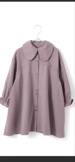 『新品未使用』MAKE YOUR DAY 紫色 長袖シャツワンピースサイズ100