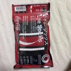 ファミマ ソックス コカコーラ 靴下 ラインソックス ブラック 22-25㎝