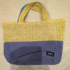 SHIPS イエロー ブルー トートバッグ