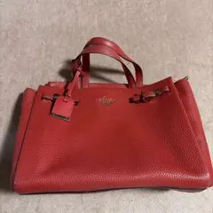 Kate Spade 赤 レザー トートバッグ
