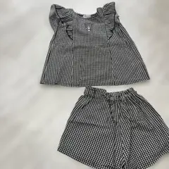 Kuromi チェック柄 トップスとショーツセット 120