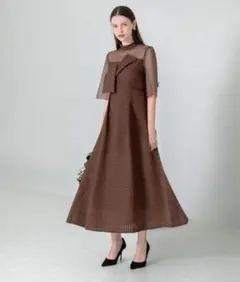 【LEJA】【定価21,700円】ビスチェ風切り替え　ワッフル生地ドレス
