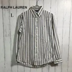 お洒落美品RALPH LAURENストライプシャツボニー刺繍