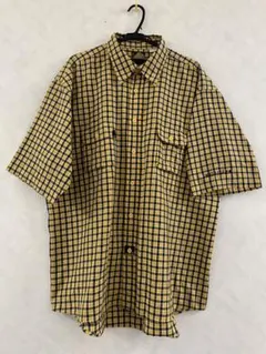 mecca usa ストライプ　半袖シャツ Mecca USA半袖 チェック柄 シャツLサイズ HIPHOP b-boy