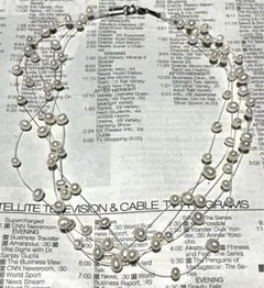 パールネックレス　5連　シルバー SILVER 925 淡水パール