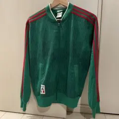 adidas ストライプトラックジャケット 緑/赤