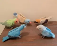 （完成品）ニードルフェルト 小鳥 5点　フェリッシモ