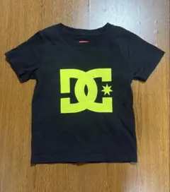 DC 100cm ロゴTシャツ 黒/黄緑 ネオンカラー キッズ