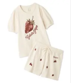 新品✨gelato pique ストロベリー柄 ルームウェア ホワイト - メルカリ