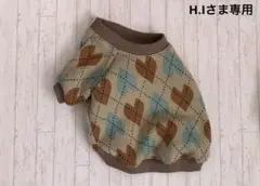 H.Iさま専用　フレブル服　♡アーガイル裏起毛ラグランニット　ハンドメイド