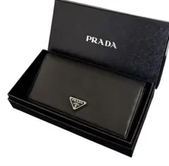 【早い者勝ち‼️】PRADA 長財布 ブラック 三角ロゴプレート