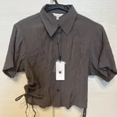 moussy サイドギャザー半袖シャツ
