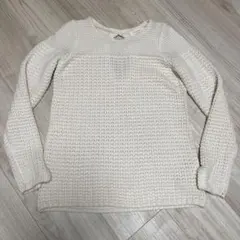ZARA KNIT 生成り　長袖ニットセーター　鹿の子　アンゴラ混