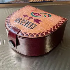 レトロ小物ケース ブラウン レザー ジュエリーケース キーケース 小物入れ