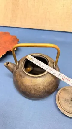 侘寂美 鉄瓶風急須 真鍮提手 茶道具 和モダン インテリア オブジェ