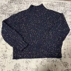 BEAMS HEART ネイビー タートルネックセーター