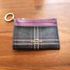 早い者勝ち！COACH チェック柄 小銭入れパスケース