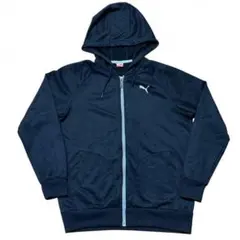 PUMA ラグランスリーブ ジップアップパーカー 刺繍ロゴ ワンポイント プーマ