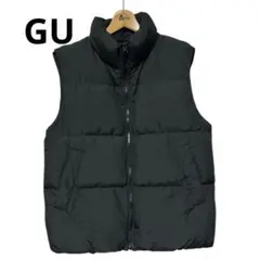 GU ブラックヒートパデットベスト　軽量　L 防寒　ファスナー　スタンドカラー