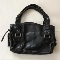 【美品】革製 バッグ　ブラック